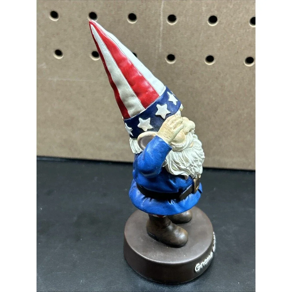 Patriotic Gnome 5 inch Gnome Saluting Figurine July 4 Collectible Statue